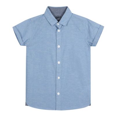 bluezoo Boys' blue space dye Oxford shirt